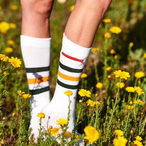 Unisex with Zip Security Pocket for ID, Key or Cash, One Size Fits Most - 2 Pack Bundle White Sports Stripes4