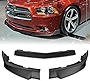 Q1-Tech Front Bumper Lip fit for compatible with 2011 2012 2013 2014 Dodge Charger, Front Bumper Lip Spoiler Air Chin Body Kit Splitter Unpainted Matt Black ABS, (STP-Style)