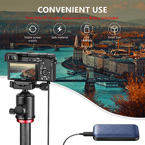 Image of Neewer DC Coupler Replacement for NP-FW50 Dummy Battery Power Adapter with USB Cable Compatible with Sony A7 A7R A7S A7II A7RII A7SII A6500 A6400 A6300 A6100 A6000 NEX5 NEX7 DSC-RX10 II III IV