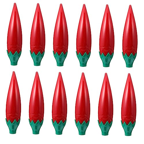 PLAFOPE 12 Piezas Tubo de Labios Vacío de Forma de Pimiento Rojo Práctico y Reutilizable para Gloss Labial y Bálsamo DIY Compacto y Ligero para