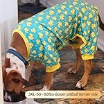 KYEESE Dog Pajamas Velvet Dog Pajamas Large Sized Dogs Comfy Pets Costume Soft Dogs Clothes Pet Onesie Yellow Ducks Pet Coat Stretchy Pets Body Suits After Surgery, 3X-Large - Image 5