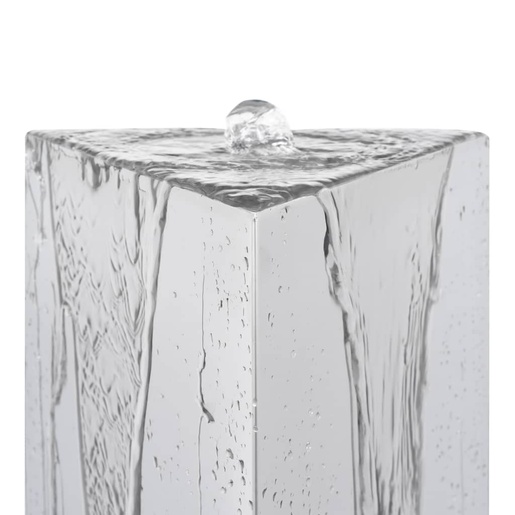 Fontana da giardino con pompa in acciaio inox, 76 cm, triangolare, gioco d'acqua, cascata, fontana decorativa per giardino, terrazza, balcone, esterno, in acciaio inox 304, 1500 l/h