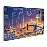 islandburner Bild auf Leinwand Nähstudio Mit Alter Nähmaschine Und Skizze Im Hintergrund Bilder Wandbilder Poster