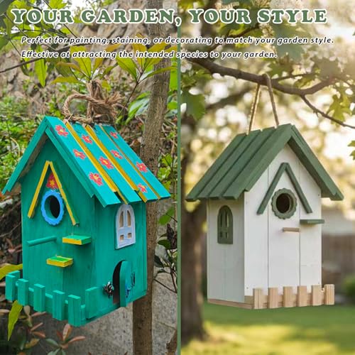 Large Wood Bird Houses for Outside Clearance,Woodworking Adult Crafts & DIY Bird House Kit, Build it Yourself Birdhouse for Adults and Kits, Hanging Birdhouse for Garden Yard Decor Gifts (1 Pack)