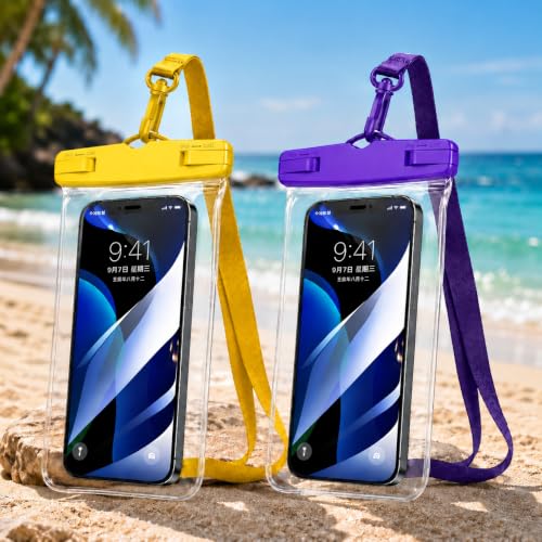 Kit 2 Capas Impermeáveis para Celular IPX8 Universal até 6,5 Polegadas, Bolsa à Prova d’Água na CORES SORTIDAS Ideal para Praia, Piscina, Viagens e Esportes – Qualidade Premium LNMAX®