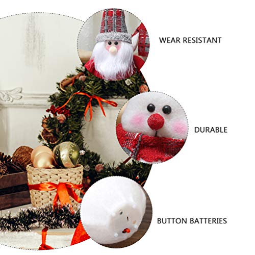 KESYOO Led Santa Boneco de Neve Veado Enfeites de Natal Natal Boneca de Pelúcia Santa Elf Enfeites d