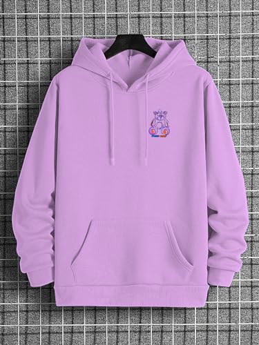 Image of Dagcros Hoodies Printed Fleece Lined Sweatshirts Casual Athletic Workout Pullover with Kangaroo Pocket for Men's