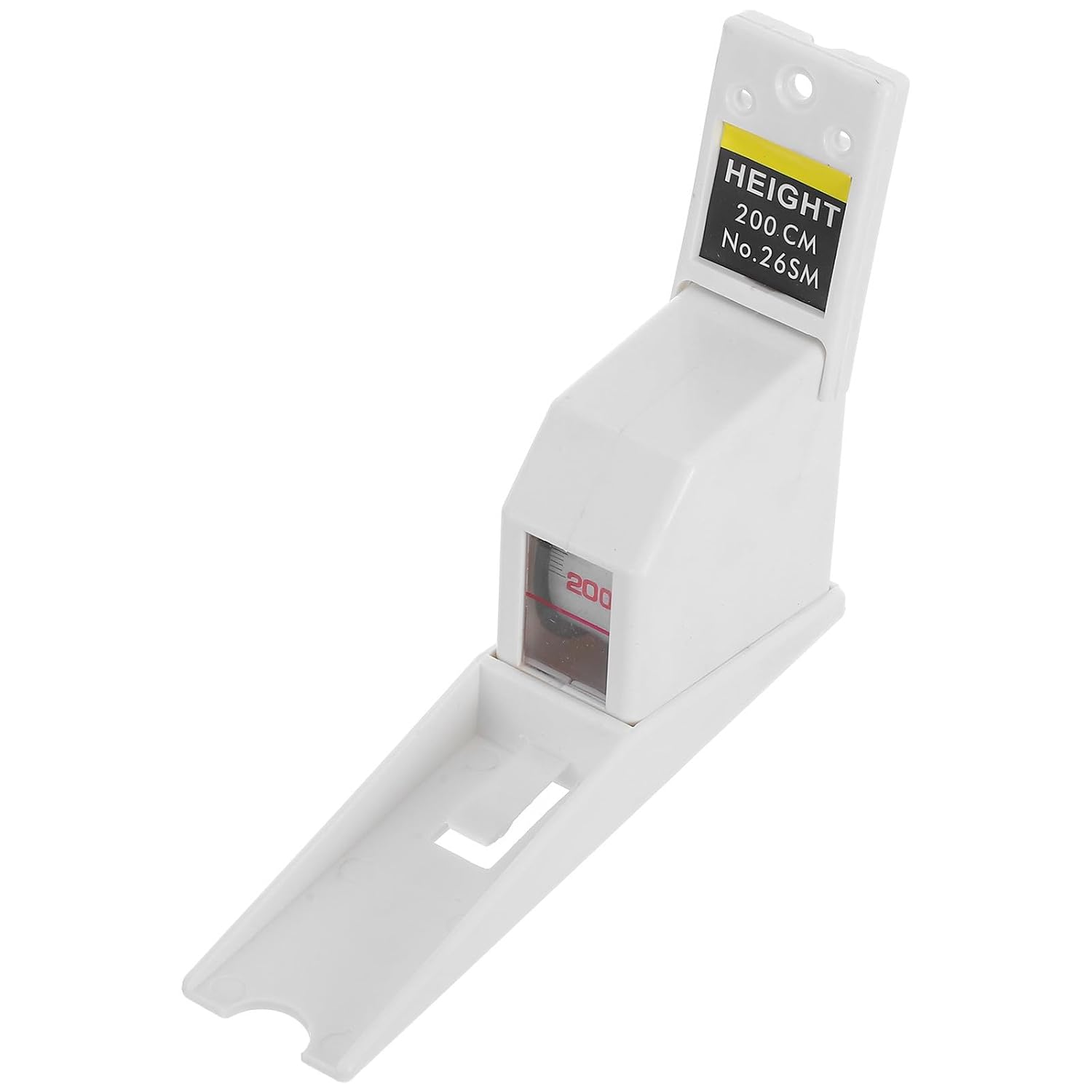 Wall Mounted Height Meter 2 Meter Retractable Measuring Tape | White Abs and Iron Build, High Accuracy Scale, Space-saving Retractable Design for Adults