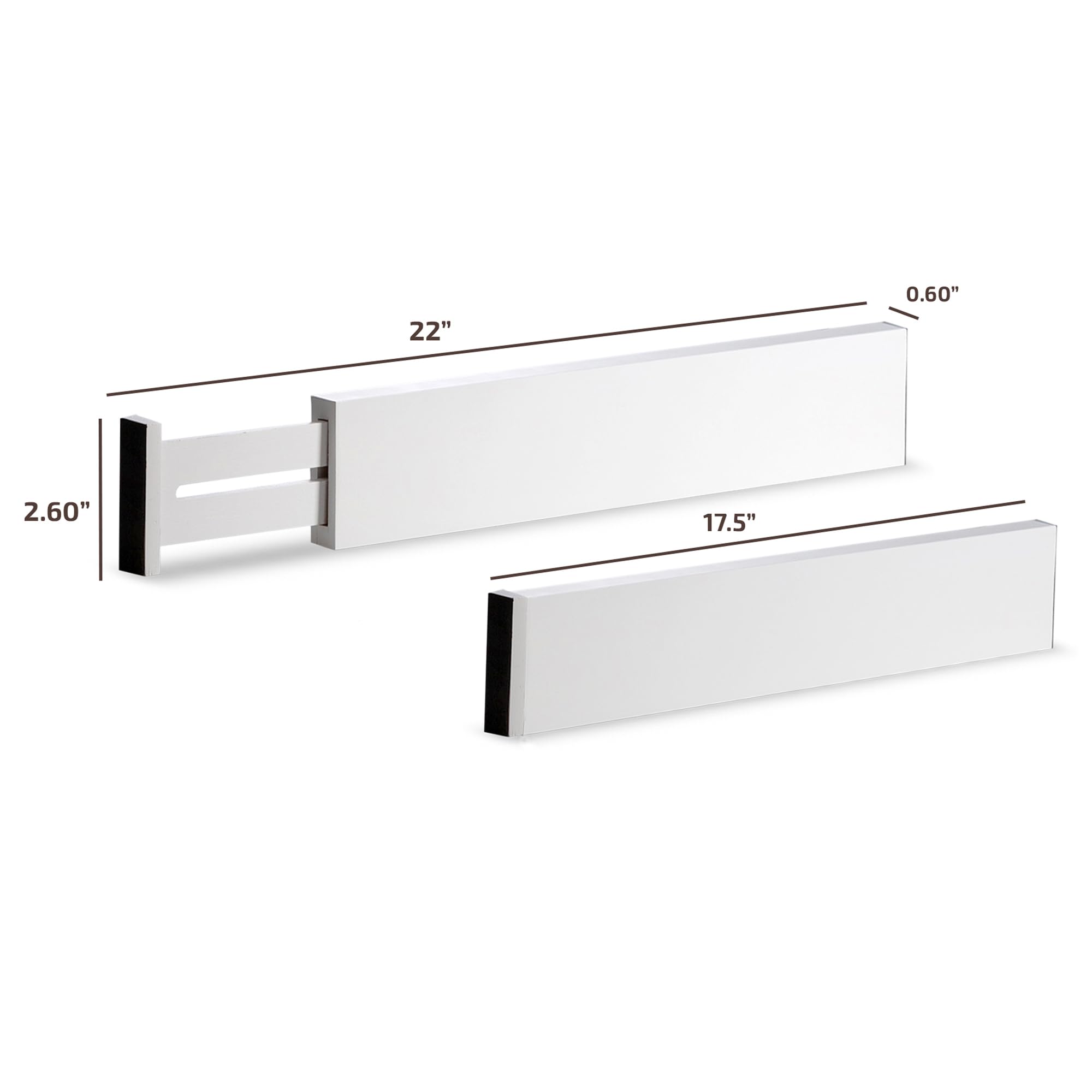 Divisori regolabili in bambù per cassetti, confezione da 6, grandi separatori espandibili per utensili da cucina, cassettiera, camera da letto, bagno, cassetto dei bambini, ufficio, da 44,5 cm a 55,9