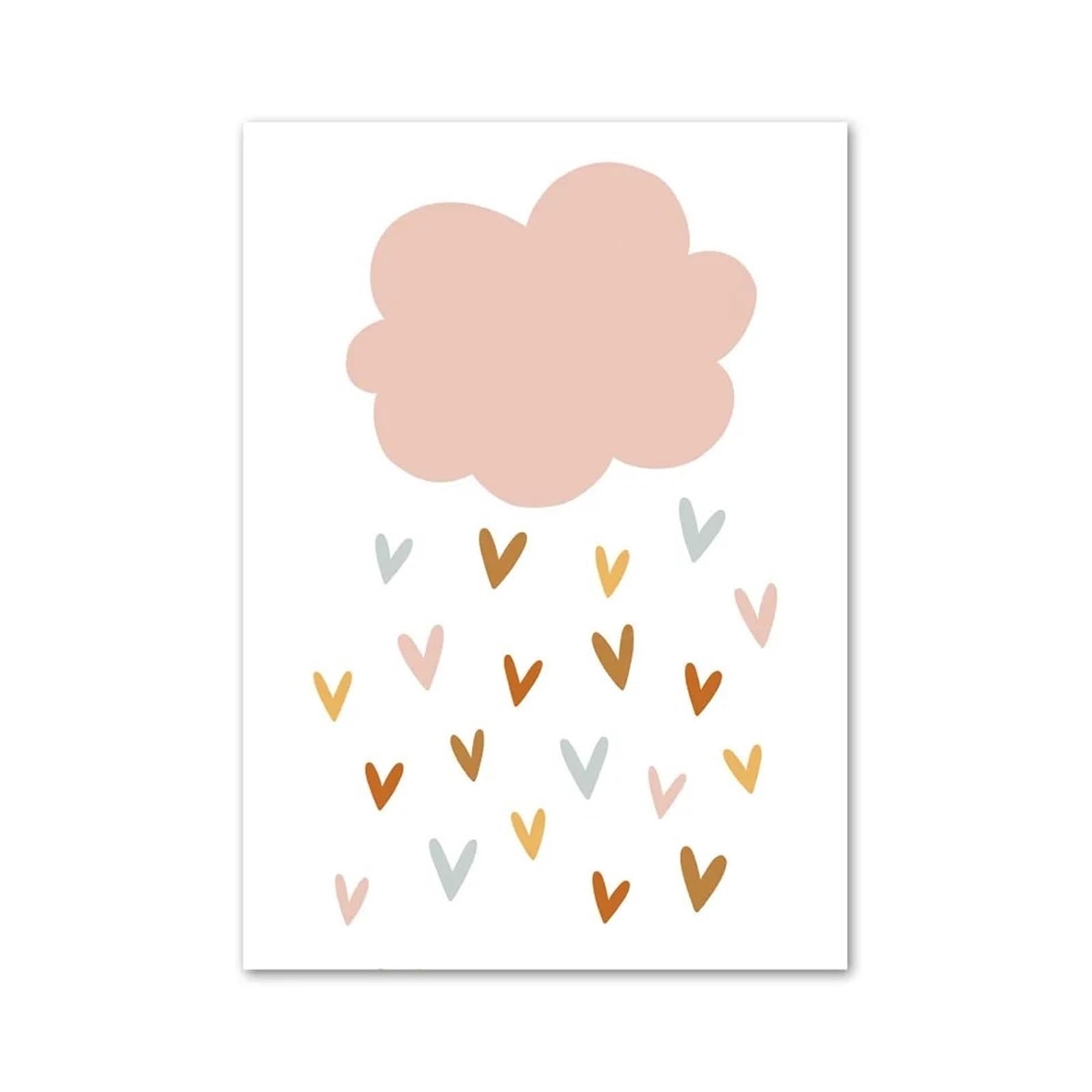 Toile enfants dessin animé ange lapin | Cadre déco nuage soleil nature