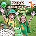 Cherisnowy 72 PCS Dinosaur 3D Party Favors - 48 Temporary Pre-Cut Tattoos & 24 Slap Bracelets - Party Favors for Boys & Girls, Birthday Goodie Bag Fillers, Baby Shower Gifts, Classroom Rewards