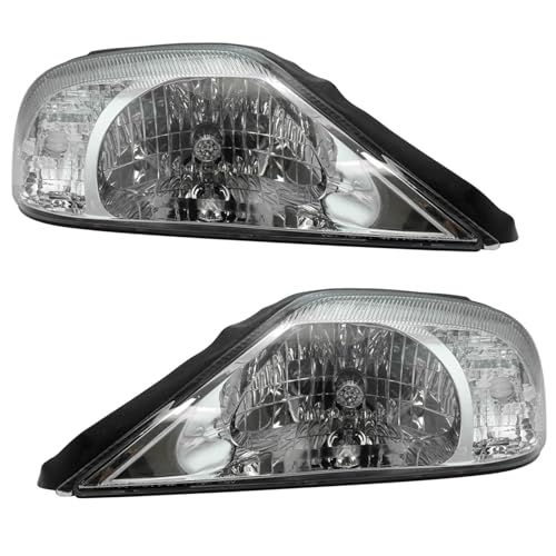 Image of TRQ 2 Piece Headlight Assembly Set Driver & Passenger Side Compatible with Mercury Sable 2000-2005 FO2502168 FO2503168 1F4Z13008BA 1F4Z13008BB 3F4Z13008AA 3F4Z13008AB