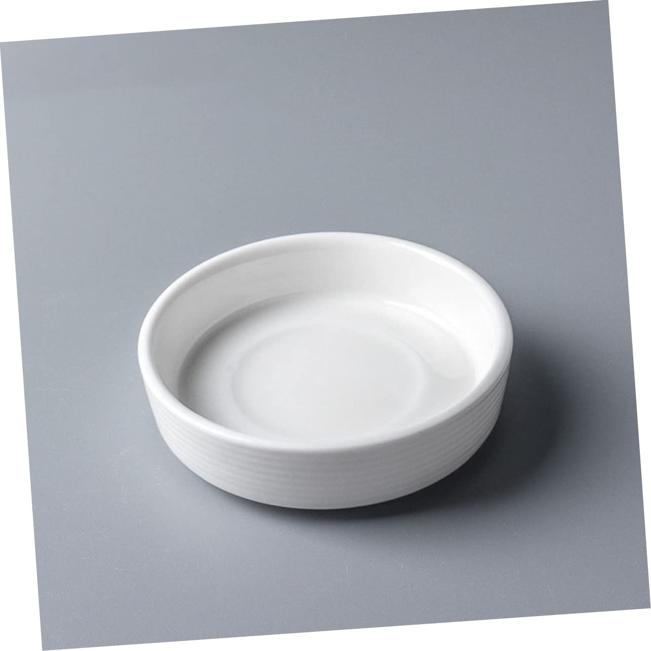 HOLIDYOYO 4pcs Ceramic Butter Dish Sauce Dish Delicate Spice Container Spice Tray Condiment Serving Bowl Sauce Bowls Ramekins Serving Dish Round Serving Tray Ceramics White re-usable