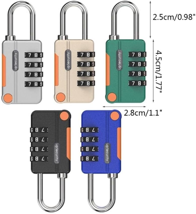 4 Digit Combination Lock Concept with Steel Cable Hardware Weatherproof Luggage Anti-Theft(Black)