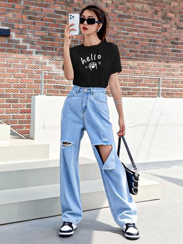 Image of THE DRY STATE Women Cotton Half Sleeve Round Neck Tshirt