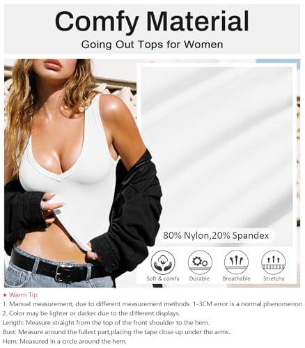 Women's Sexy Deep V Neck Cropped Tank Tops for Women Summer Slim Fitted Workout Going Out Top Basic Sleeveless Shirt4