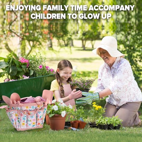 image for Qtioucp Kids Gardening Set 14Pcs Gardening Tools for Kids with Tote Ba