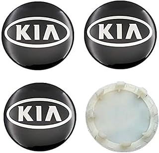 JianJunSuper Set of 4 Car Hub Caps for KIA K3 K5 Rio Sportage Sorento Optima Oprius Forte Soul Ceed Cerato, Durable, Stable Wheel Hub Caps, High-Quality Wheel Hubs, Car Accessories, Black-1