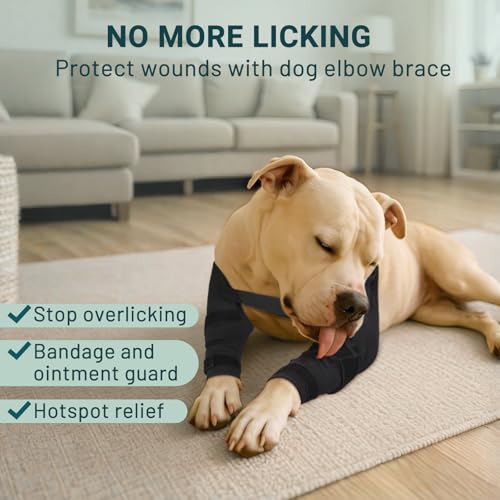 Image of Dog Elbow Protector Brace, Dog Leg Sleeves Anti-Licking for Hygroma