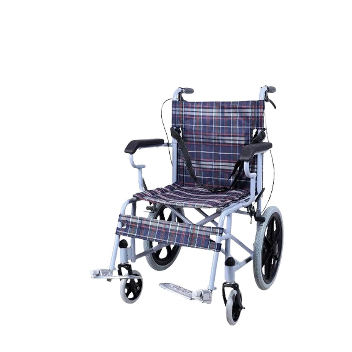 Sillas De Ruedas Plegable Ligera De Paseo para Ancianos,Silla De Ruedas Plegable Ligera Autopropulsable,Sillas De Ruedas para Adultos,Ancho 46 Cm,Fácil Plegado,con Frenos,Ligera E