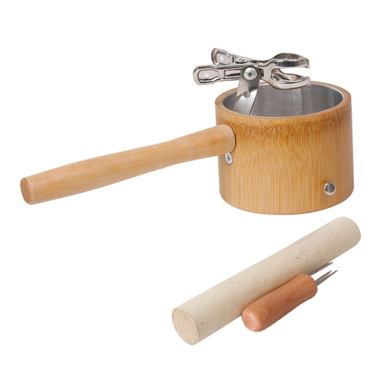 COOLHIYA 1 Set Moxibustion Stand Cone Holder Vacuum Cupping Cups Burner Holder Moxa Stick Extender Sticks for Moxa Massage Tool Moxa Rod Roller Moxibustion Patch Brown Stainless Steel