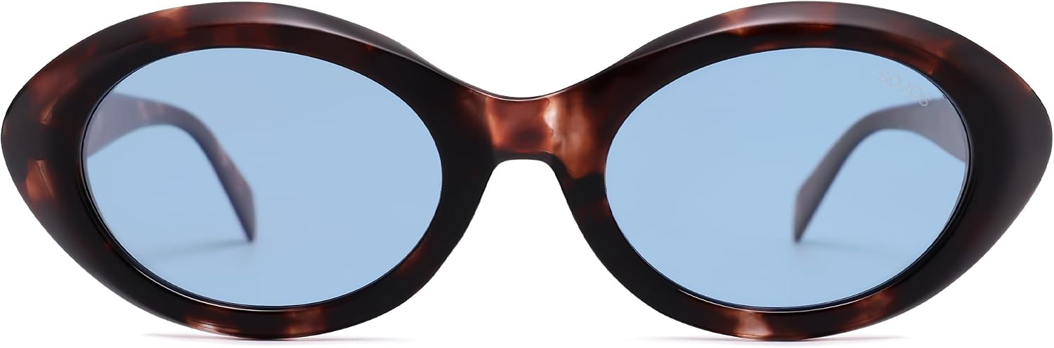 SOJOS Retro Oval Polarized Sunglasses for Women Trendy Sun Glasses Vintage Shades UV400 SJ2394