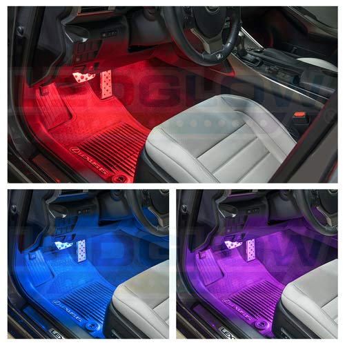 LEDGlow 4pc MultiColor LED Interior Footwell Underdash Neon Light Kit