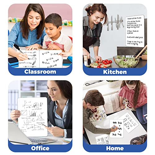 24 Pack Dry Erase Board, 9"x12" Double-Sided White Board with 24 Erasers for Students, Portable & Reusable Small White Lapboards Bulk for Classroom/Homeschool/Teacher by AuroTops - Image 5