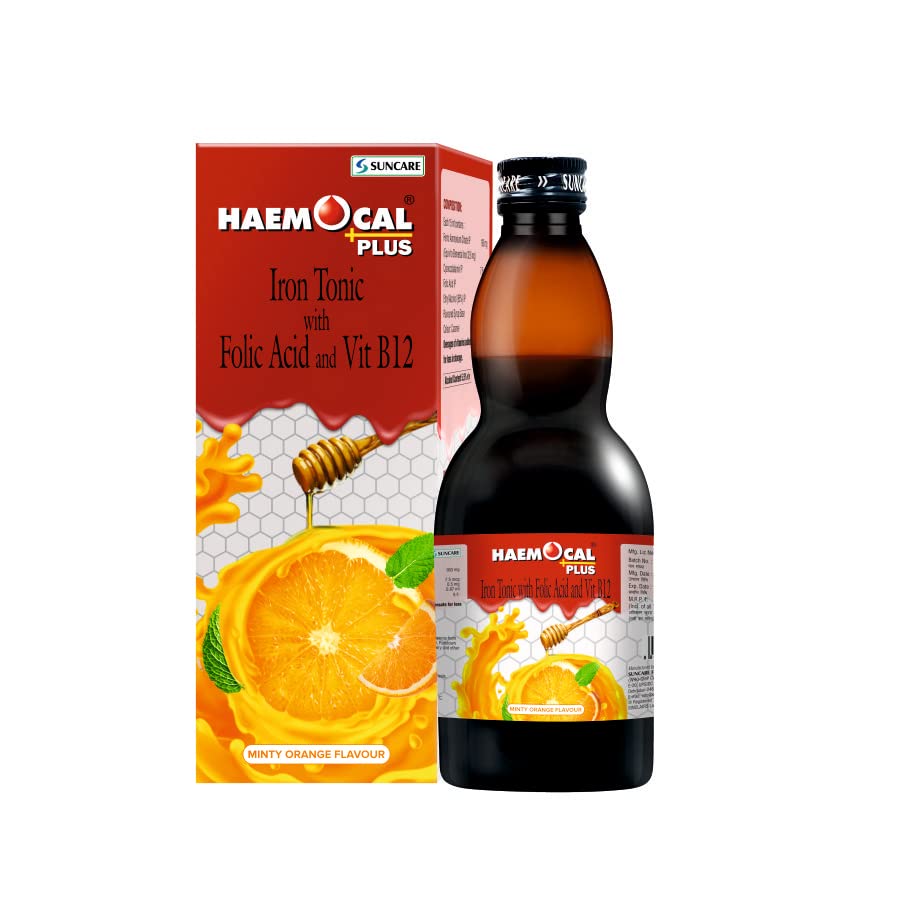 [BRSROYITCQPQEFDZ] Haemocal Plus 450 ml- Orange Flavour | Improves Hemoglobin level | Anemia Syrup | Fast Acting | With Folic Acid and Vit B12