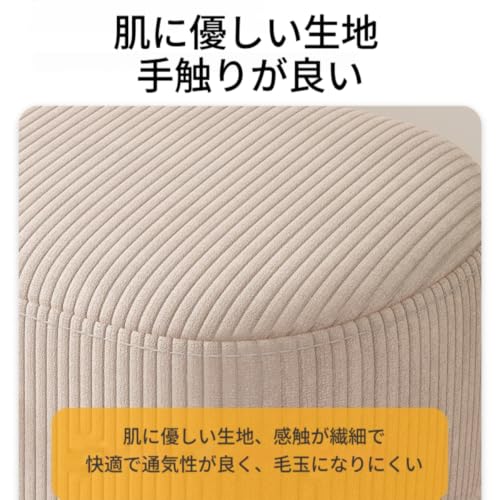 LRNR オットマン 木製 足置き台 スツール 低い腰掛け ハンドル付き 天然木 高弾性クッション 滑り止め おしゃれ 靴交換低いスツール リビング/玄関/寝室適用 (オレンジ,高さアップ・補強モデル - 高さ27（幅広のハンドルと座面）) [3]