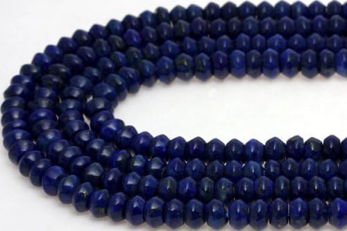 【カットビーズ】ラピスラズリ そろばん型カット 4x6mm