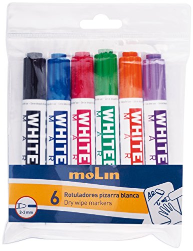 Molin RWB230-06 - Estuche de 6 marcadores pizarra