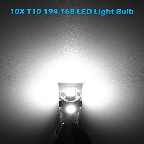 Partsam T10 194 LED Light Bulbs 168 175 2825 Replacement Lights for Car Interior Dome Map Door Courtesy Light Side Marker License Plate Lights White 2pack