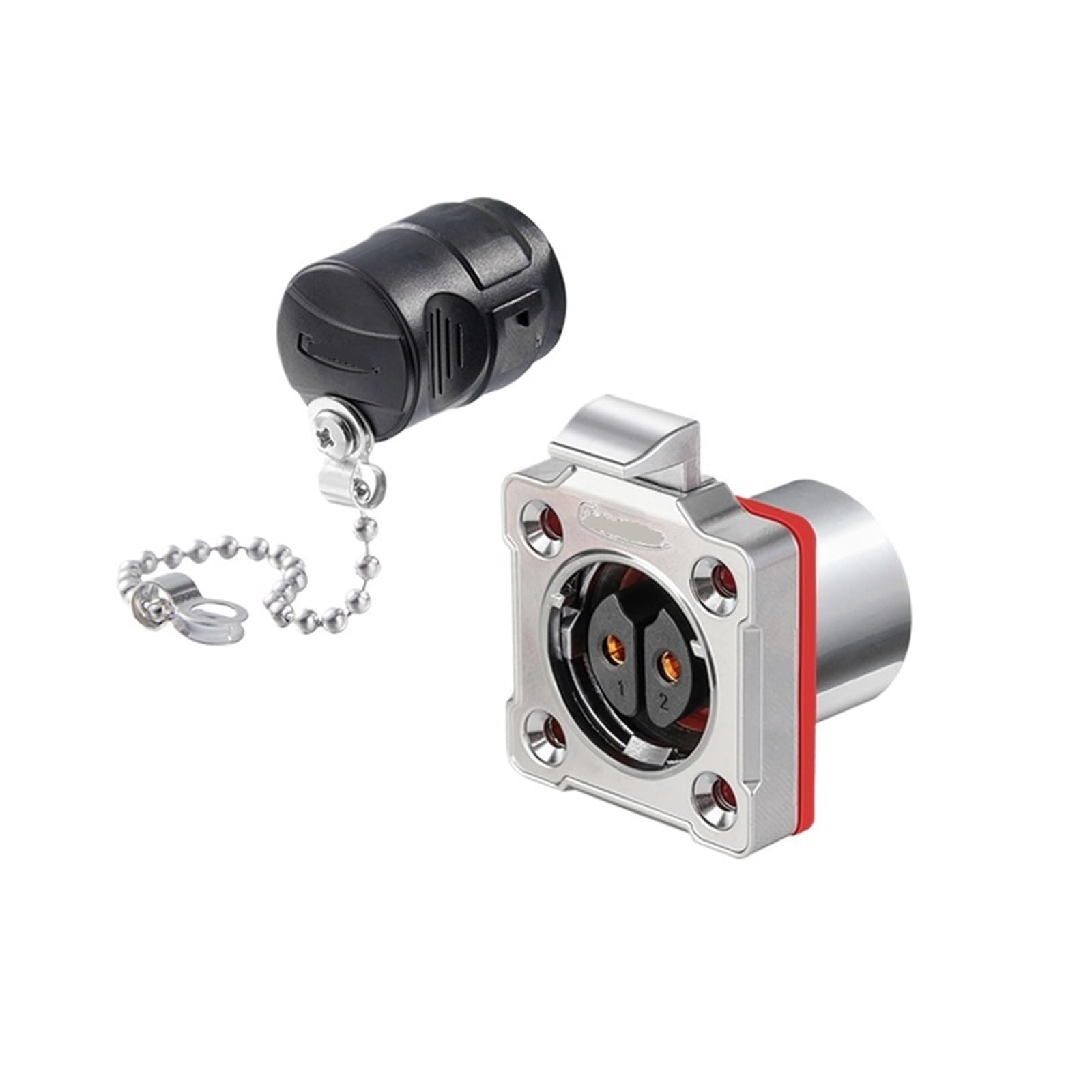 QAZXSEMUI Welding 35A BD24 2-core industrial equipment portable 25A power supply crimping connector aviation plug(Four hole metal female base)