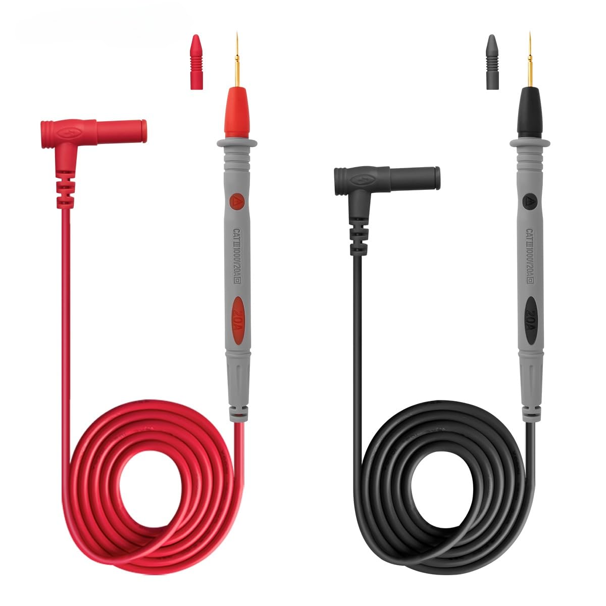 1000V 20A Test Leads,Ultra-Sharp Gold-Plated Test Probe Multimeter Lead,3mm tipProbe Lead,Multimeter Accessories