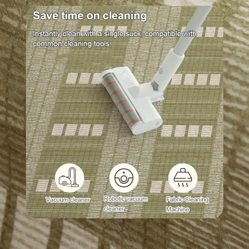 Tapis de chambre vert antidérapant et doux | Moquette facile à nettoyer - 8