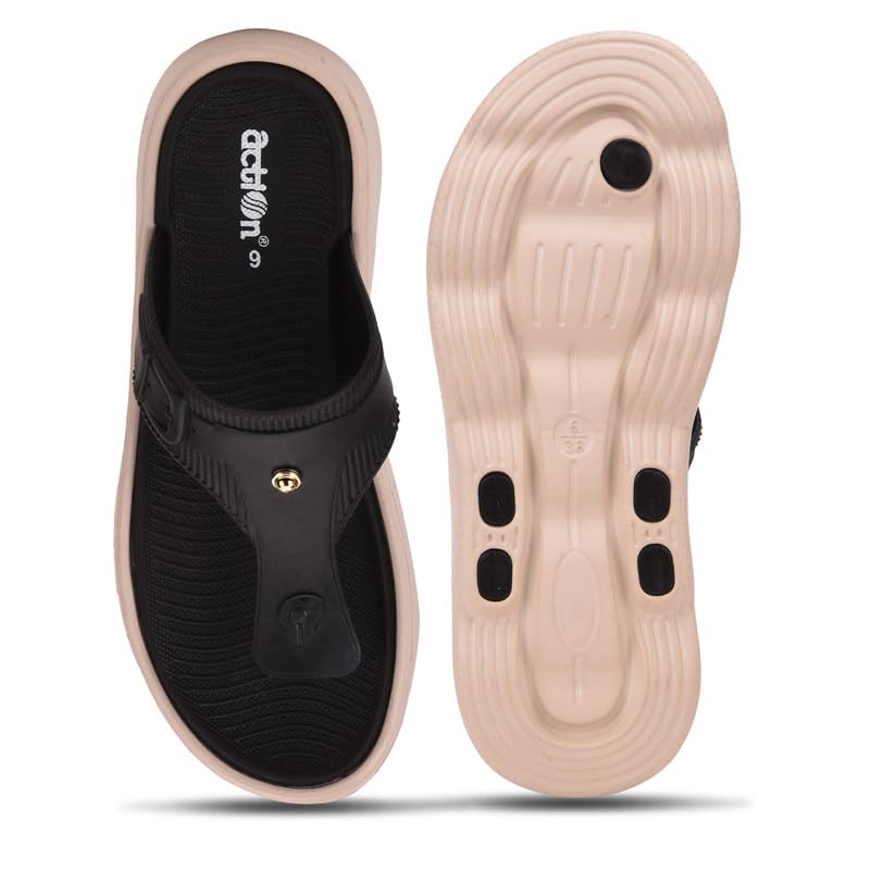Image of ACTION Women's Thong Flip-Flops | Comfortable, Stylish Footwear for Everyday Use | Lightweight, Cushioned Footbed, Non-Slip Sole | Perfect for Summer, Beach, and Casual Wear