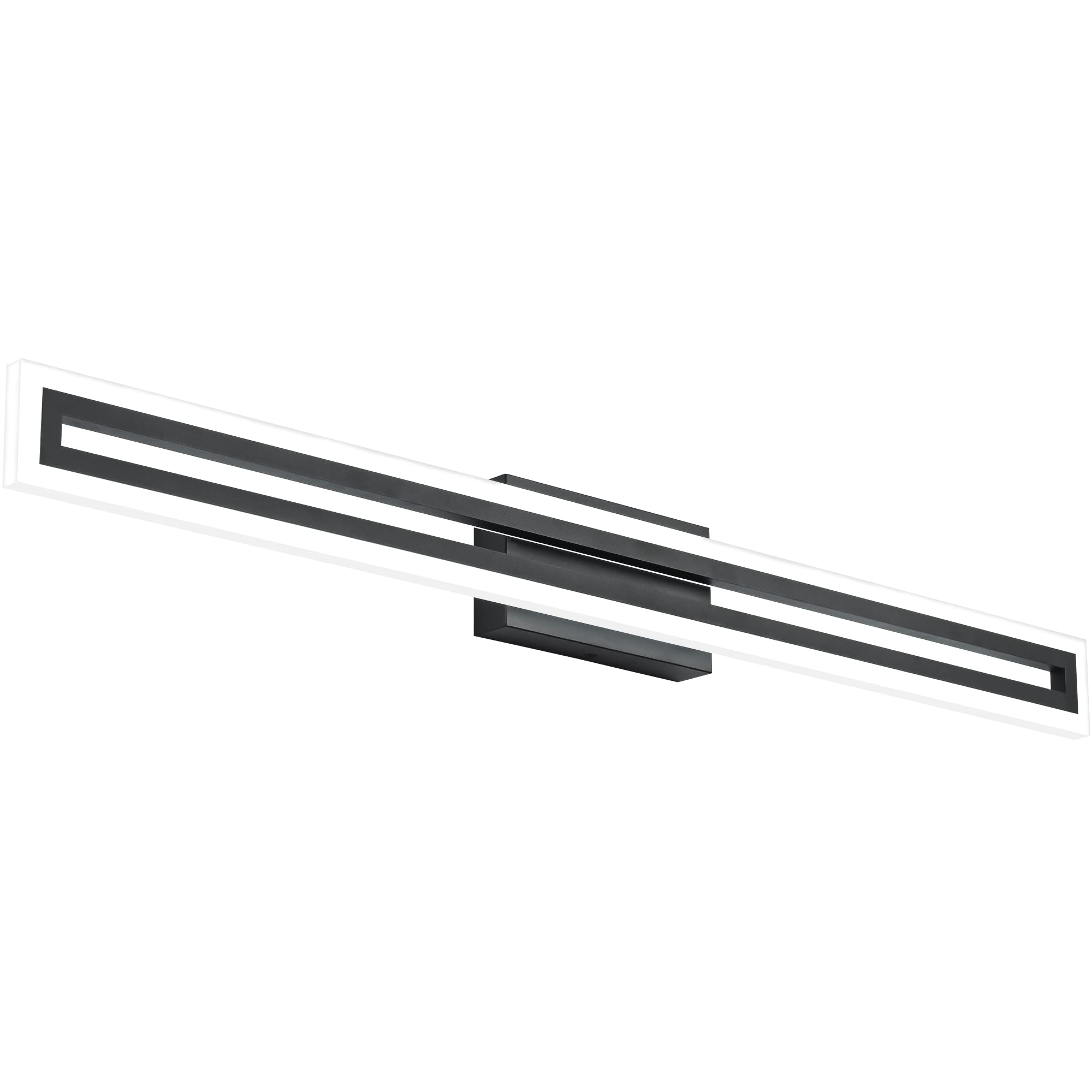 SOLFART Vanity Light Bathroom Light Fixtures Over Mirror Bathroom Vanity Light Fixtures Black Modern Light Fixture 6000K