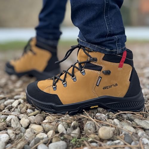 Alpina STADOR Premium Hiking Boots | Ankle High | Waterproof | Breathable Membrane | All Weather Grip - Slip Resistant Sole | Made in Europe4