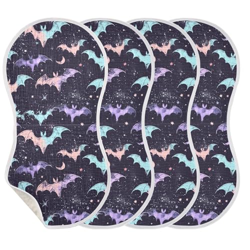 xigua Colored Bats Baby Burp Cloths for Newborn Boys and Girls 1 Pack, Soft & Absorbent Cotton Baby Burp Cloth, Baby Washcloths, Newborn Towel, Burp Rags3