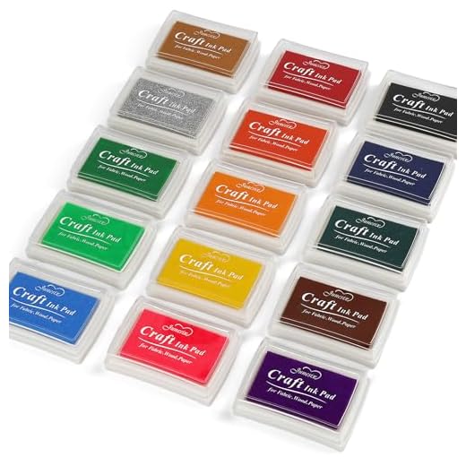 NIUBIER 15 Colors Craft Ink Pads, Washable Finger Stamp Pad for Kids DIY, Paper, Wood Fabric, Scrapbooking, Rubber Stamps