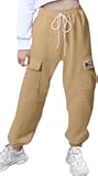 Girls Womens Drawstring Cargo Jogger Pants