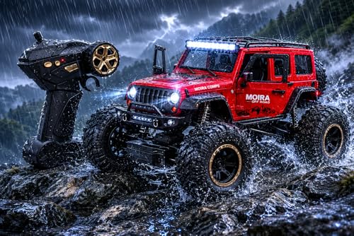 Image of Royal Cellar Defender Climbing Remote Control Car, 1:18 RC Monster Truck 2WD with Dual Spray Smoke, LED Lights, 2.4GHz Long Range, Alloy Body Off Road Car, Type C Rechargeable (Thar Ro)