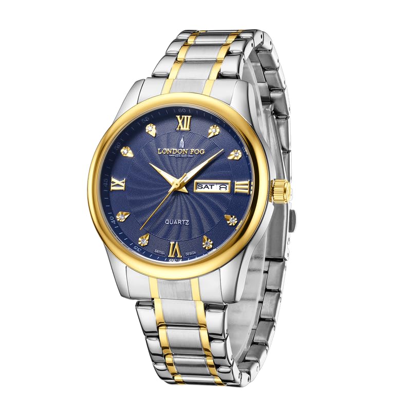 Image of London Fog Carnaby Collection Analog Watch for Men with Round Dial, Day & Date Display, Quartz Movement, Stainless Steel Strap & Water Resistant