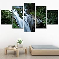 SIGNWIN 5 Panel Canvas Wall Art Quiet Double for Home Decorations Ready to Hang - 60