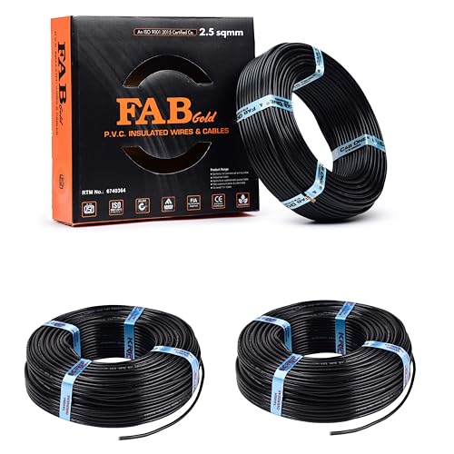 Image of KRIPA 2.5 MM 90 MTR FR PVC Insulated Copper wire Cable Pack OF-3
