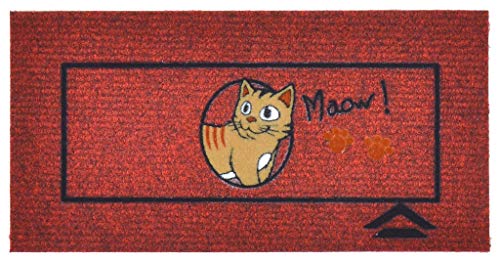Friends Tapis 25 x 50 cm sous bol pour chien chat et animaux domestiques pour la soin de l'habitat Version Chien et chat Plusieurs couleurs Lavable (Cat Red) Cover