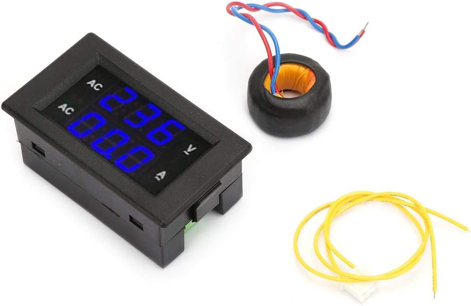 Current Voltmeter Head, LED Digital Display AC 100~300V Voltmeter 0-100A Ampere Meter Electrical Testing Devices for Lab Industria Machine Maintaince(B+B)