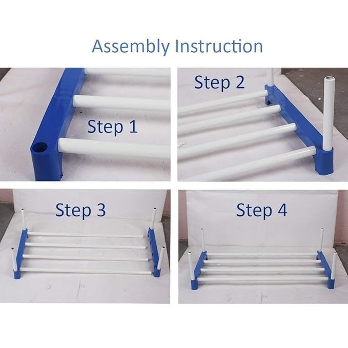 CHALIA 4 Tier Shoe Rack with Shelf, Folding Shoe Rack for Bedroom, Living Room,Entryway, White,Footwear Stand for Home, 4 Layer-Blue 3