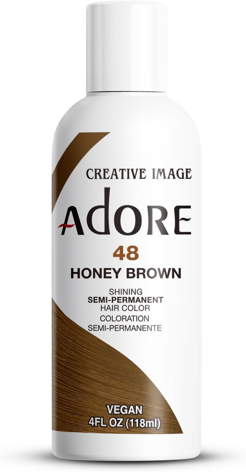 Adore Semi Permanent Hair Color (048 Honey Brown) | Vegan & Cruelty-Free Brown Hair Dye | No Ammonia, No Peroxide, No Alcohol | 4 Fl Oz (Pack of 1)